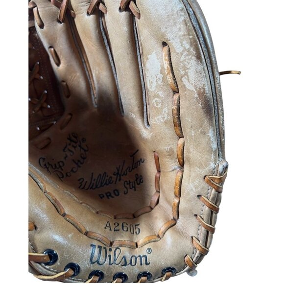 Vintage Wilson A2605 Willie Horton Pro Style Baseball Glove Mitt Leather Tan - Picture 6 of 7